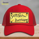 Sunshine With A Little Hurricane Novelty License Plate Hat Mesh / Red