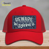 Beware of the Wigglebutts Novelty License Plate Hat Mesh / Red