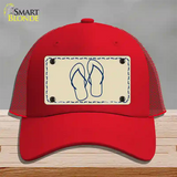 Flip Flops Novelty License Plate Hat Mesh / Red