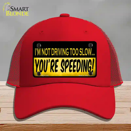 Youre Speeding Novelty License Plate Hat Mesh / Red