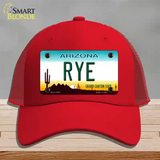 Rye Arizona Novelty License Plate Hat Mesh / Red