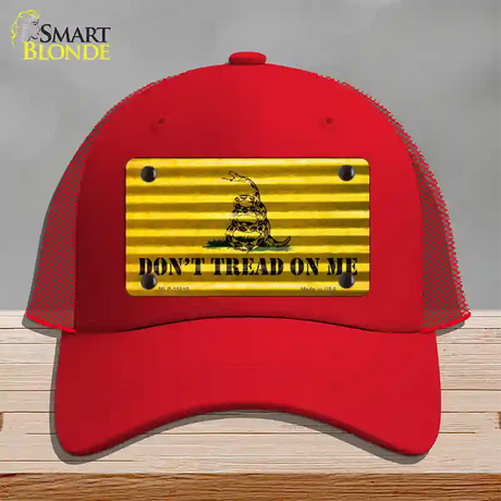 Dont Tread On Me Novelty License Plate Hat Mesh / Red