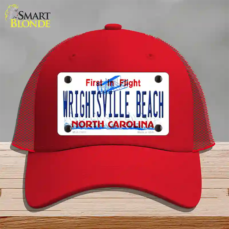 Wrightsville Beach North Carolina Novelty License Plate Hat Mesh / Red