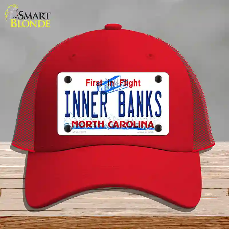 Inner Banks North Carolina Novelty License Plate Hat Mesh / Red