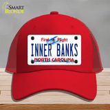 Inner Banks North Carolina Novelty License Plate Hat Mesh / Red