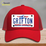 Grifton North Carolina Novelty License Plate Hat Mesh / Red