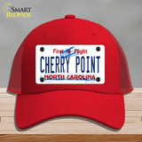 Cherry Point North Carolina Novelty License Plate Hat Mesh / Red