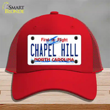 Chapel Hill North Carolina Novelty License Plate Hat Mesh / Red