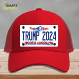 Trump 2024 North Carolina Novelty License Plate Hat Mesh / Red