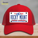 Rocky Mount North Carolina Novelty License Plate Hat Mesh / Red