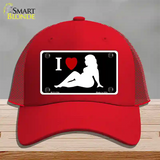 Full Figured Women Novelty License Plate Hat Mesh / Red