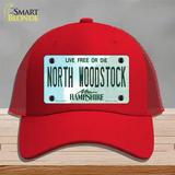 North Woodstock New Hampshire Novelty License Plate Hat Mesh / Red