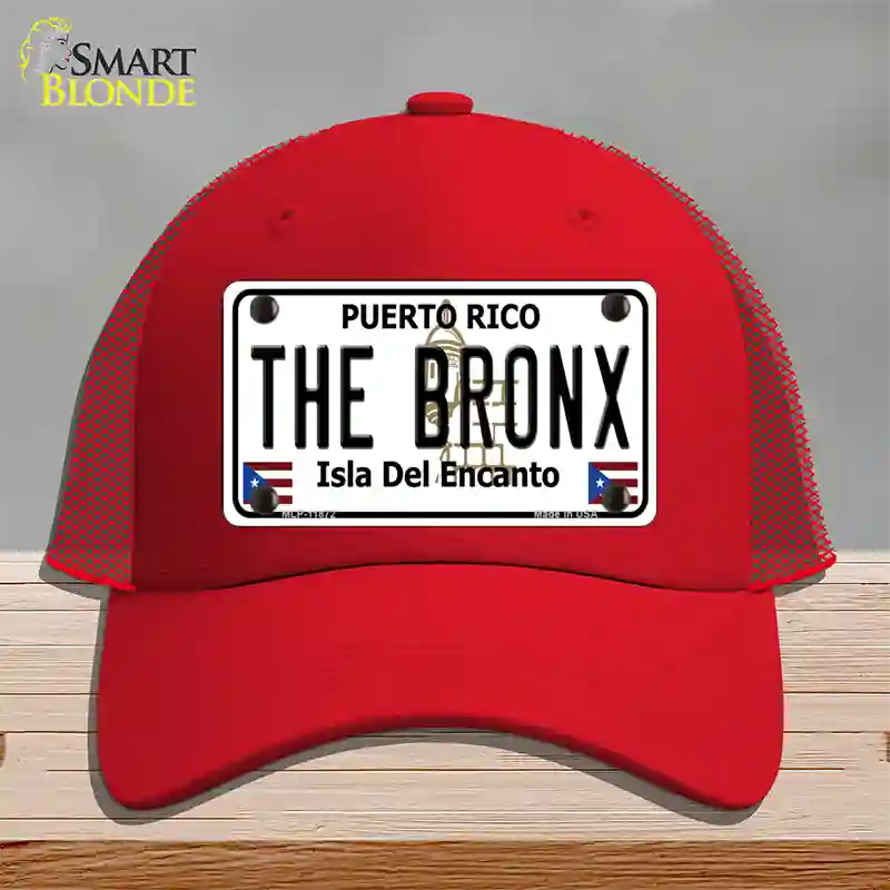 The Bronx Puerto Rico Novelty License Plate Hat Mesh / Red