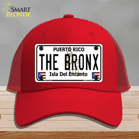 The Bronx Puerto Rico Novelty License Plate Hat Mesh / Red