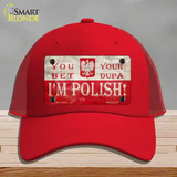 Im Polish Novelty License Plate Hat Mesh / Red