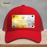 Lives In Heaven Novelty License Plate Hat Mesh / Red