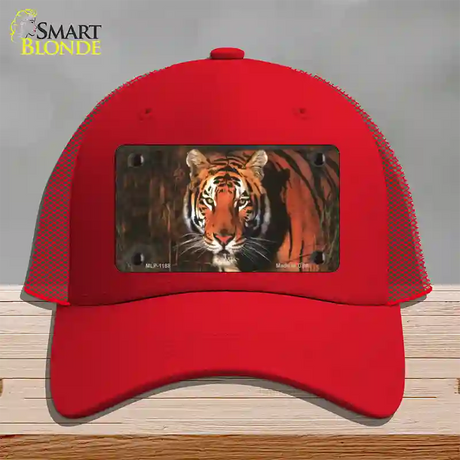 Tiger Novelty License Plate Hat Mesh / Red