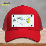 Bee Yourself Novelty License Plate Hat Mesh / Red