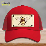 Bumble Bee Watercolor Novelty License Plate Hat Mesh / Red