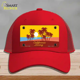 California Living Novelty License Plate Hat Mesh / Red