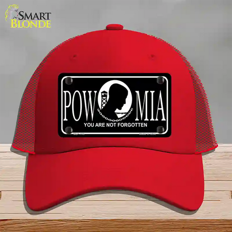 POW-MIA Novelty License Plate Hat Mesh / Red