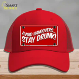 Avoid Hangovers Novelty License Plate Hat Mesh / Red