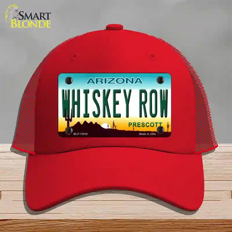 Whiskey Row Arizona Novelty License Plate Hat Mesh / Red