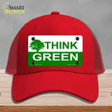 Think Green Novelty License Plate Hat Mesh / Red