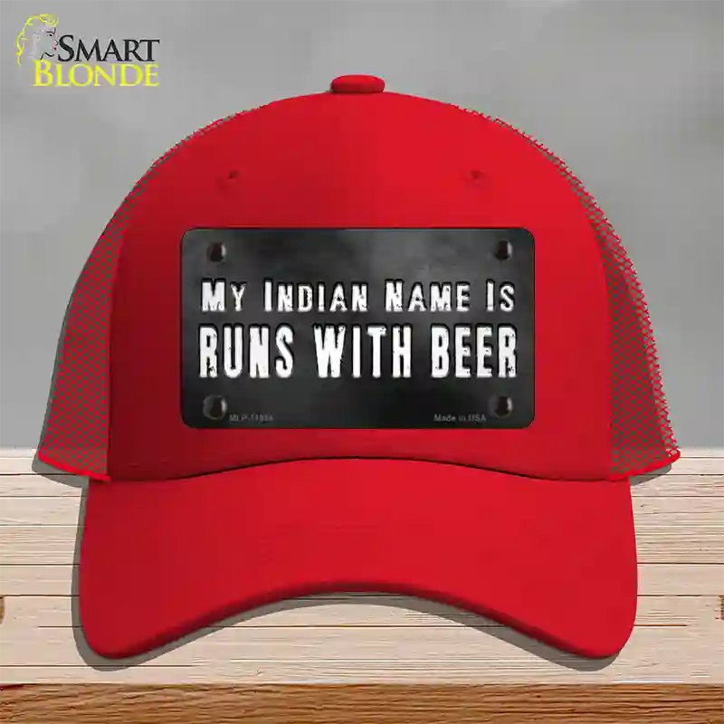 My Indian Name Novelty License Plate Hat Mesh / Red