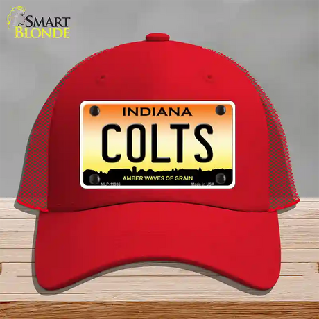 Indiana Colts Novelty License Plate Hat Mesh / Red