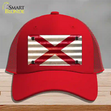 Alabama Corrugated Flag Novelty License Plate Hat Mesh / Red