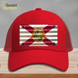 Florida Corrugated Flag Novelty License Plate Hat Mesh / Red