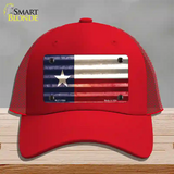 Texas Corrugated Flag Novelty License Plate Hat Mesh / Red