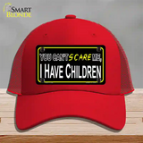 Cant Scare Me Novelty License Plate Hat Mesh / Red