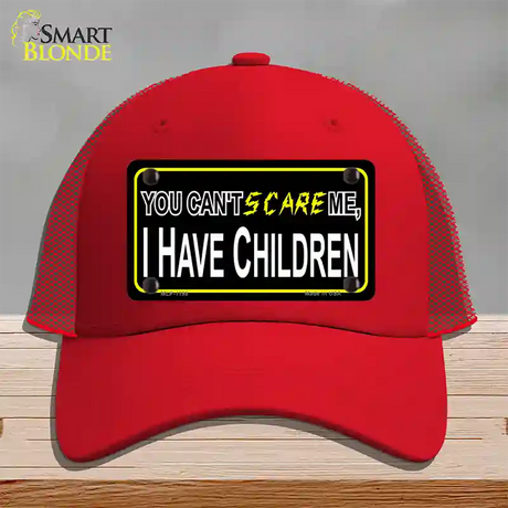 Cant Scare Me Novelty License Plate Hat Mesh / Red