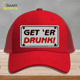 Get ER Drunk Novelty License Plate Hat Mesh / Red