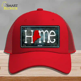 Maine Home State Outline Novelty License Plate Hat Mesh / Red