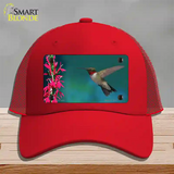 Humming Bird Novelty License Plate Hat Mesh / Red