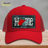 West Virginia Home State Outline Novelty License Plate Hat Mesh / Red