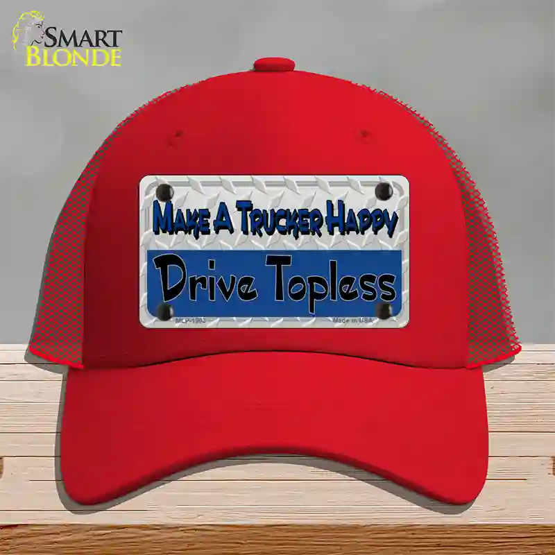 Make A Mesh Happy Novelty License Plate Hat Mesh / Red