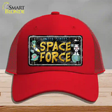 Space Force Novelty License Plate Hat Mesh / Red