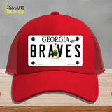 Georgia Braves Novelty License Plate Hat Mesh / Red