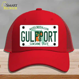 Florida Gulfport Novelty License Plate Hat Mesh / Red