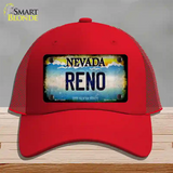 Nevada Reno Novelty License Plate Hat Mesh / Red