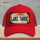 California Lake Tahoe Novelty License Plate Hat Mesh / Red