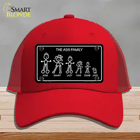 The Ass Family Novelty License Plate Hat Mesh / Red