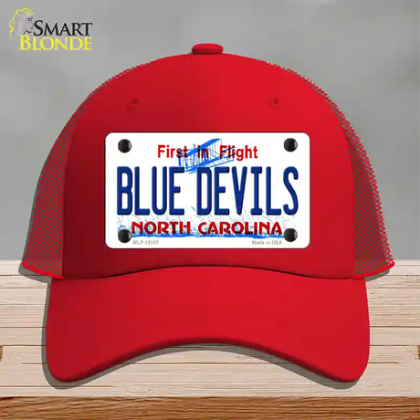 Blue Devils North Carolina State Novelty License Plate Hat Mesh / Red