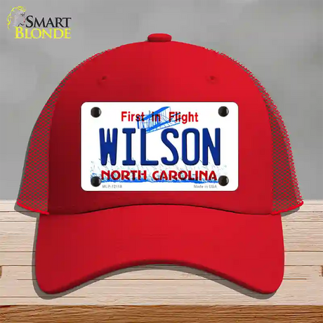 Wilson North Carolina Flight Novelty License Plate Hat Mesh / Red