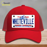 Whiteville North Carolina State Novelty License Plate Hat Mesh / Red