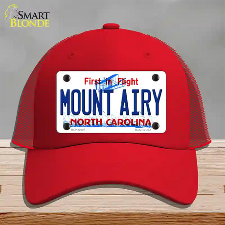 Mount Airy North Carolina State Novelty License Plate Hat Mesh / Red